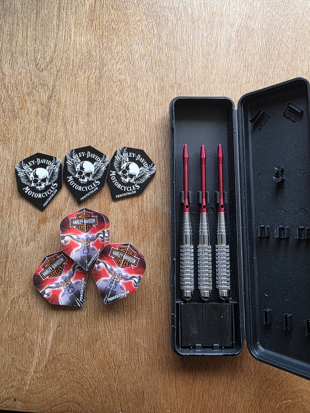 Harley-Davidson Themed Dart Set with Red-Tip Steel Darts